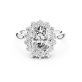 2.2 Carat Oval Cut Flower Moissanite Ring