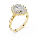 2.2 Carat Oval Cut Flower Moissanite Ring