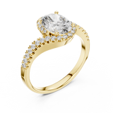 1.3 Carat Fancy Oval Cut Moissanite Ring