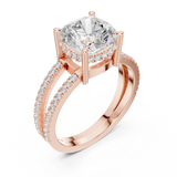 3.3 Carat Cushion Cut Moissanite Ring