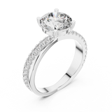 2.4 Carat Exquisite Round Cut Moissanite Ring