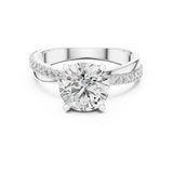 2.4 Carat Exquisite Round Cut Moissanite Ring