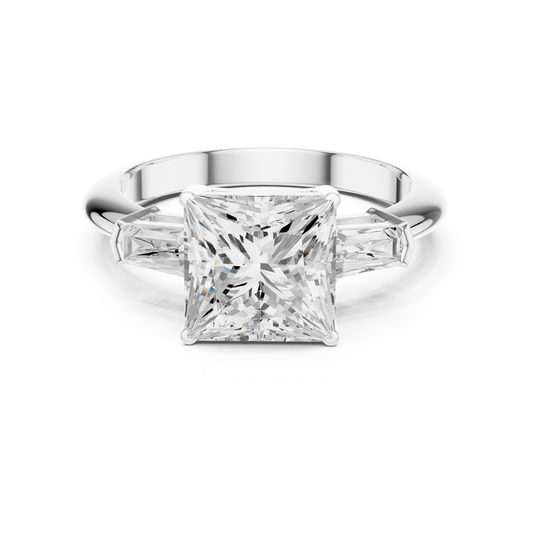 3.3 Carat Elegant Princess Cut Moissanite Ring