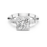 3.3 Carat Elegant Princess Cut Moissanite Ring