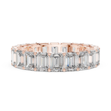 6 carat - 4.7 mm Glamorous Emerald cut Moissanit Band