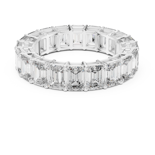6 carat - 4.7 mm Glamorous Emerald cut Moissanit Band