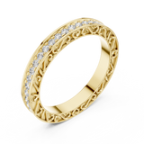 2.5 mm Vintage style Moissanite Band