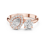 0.65 Carat Old Money Style Two Stone Moissanite Ring