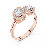 0.65 Carat Old Money Style Two Stone Moissanite Ring