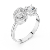 0.65 Carat Old Money Style Two Stone Moissanite Ring