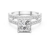 2.4 Carat Princess Cut Moissanite Ring with Band