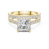 2.4 Carat Princess Cut Moissanite Ring with Band