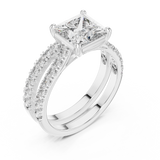 2.4 Carat Princess Cut Moissanite Ring with Band