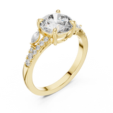 2.2 Carat Lux Band Round Cut Moissanite Ring