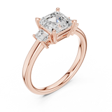 1.6 Carat Elegant Asscher cut Moissanite ring