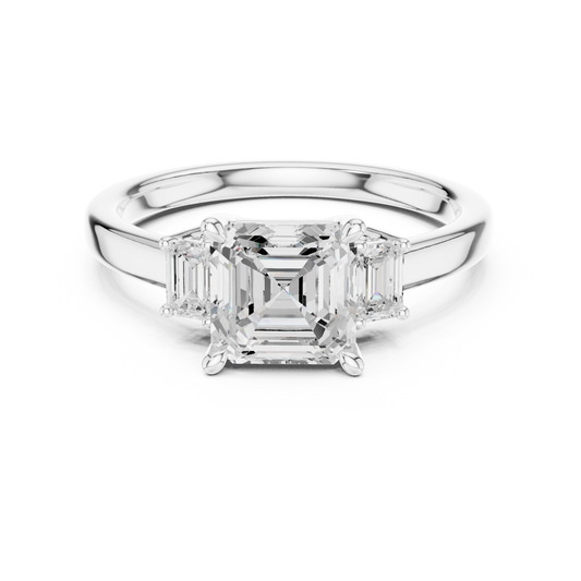 1.6 Carat Elegant Asscher cut Moissanite ring