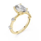2.2 Carat Fancy Oval Cut Moissanite Ring