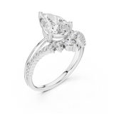 2.3 Carat Designer Pear Cut Moissanite Ring
