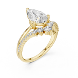 2.3 Carat Designer Pear Cut Moissanite Ring