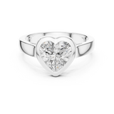 2 Carat Romantic Heart Cut Moissanite Ring