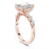 2.4 Carat Exquisite Emerald Cut Moissanite Ring