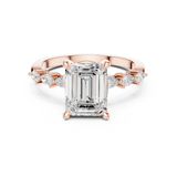 2.4 Carat Exquisite Emerald Cut Moissanite Ring