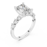 2.4 Carat Exquisite Emerald Cut Moissanite Ring