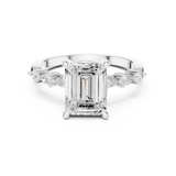 2.4 Carat Exquisite Emerald Cut Moissanite Ring