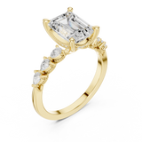 2.4 Carat Exquisite Emerald Cut Moissanite Ring