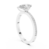1.3 Carat Pear cut fine Moissanite Ring