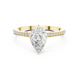 1.3 Carat Pear cut fine Moissanite Ring