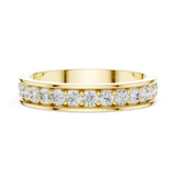 3.6 mm Round cut fine Moissanite Band