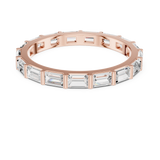 2.2 mm Baguette or Emerald cut Moissanite Band