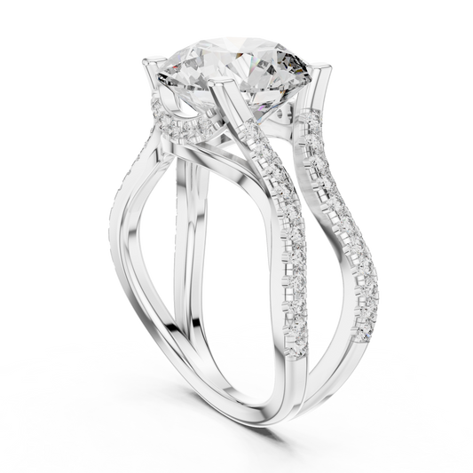 3.8 Carat Fancy Round Cut Moissanite Ring