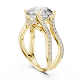 3.8 Carat Fancy Round Cut Moissanite Ring