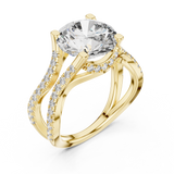 3.8 Carat Fancy Round Cut Moissanite Ring