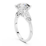 3.1 Carat Round Cut Lucent Moissanite Ring