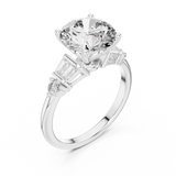 3.1 Carat Round Cut Lucent Moissanite Ring