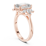 1.5 Carat Fancy Emerald Cut Moissanite Ring