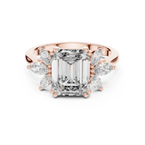 1.5 Carat Fancy Emerald Cut Moissanite Ring