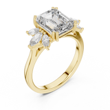 1.5 Carat Fancy Emerald Cut Moissanite Ring