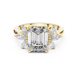 1.5 Carat Fancy Emerald Cut Moissanite Ring