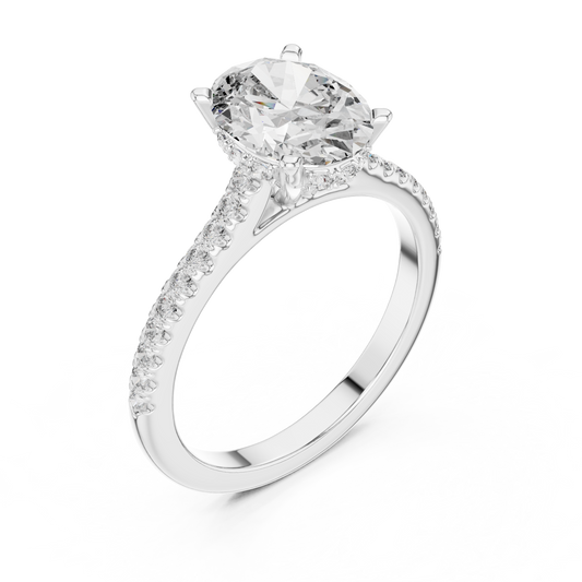 2.2 Carat Radiant Oval Cut Moissanite Ring