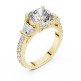 4.9 Carat Cushion Cut Moissanite Ring