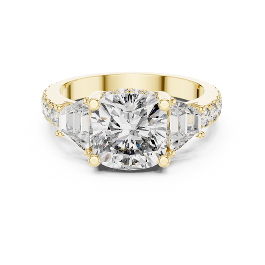 4.9 Carat Cushion Cut Moissanite Ring