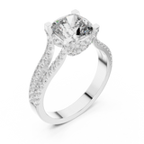 2.1 Carat Lucent Cushion Cut Moissanite Ring