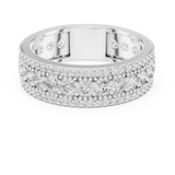 1.8 carat - 6 mm three layer stack Moissanite Band