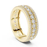 1.8 carat - 6 mm three layer stack Moissanite Band