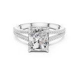 2.8 Carat Double Band Emerald Cut Moissanite Ring