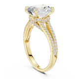 2.8 Carat Double Band Emerald Cut Moissanite Ring